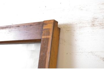 アンティーク建具　レトロなプレスガラス入り!光の反射でお部屋を彩るガラス戸1枚(引き戸)(R-063583)