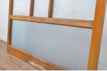 アンティーク建具　レトロなプレスガラス入り!光の反射でお部屋を彩るガラス戸1枚(引き戸)(R-063583)