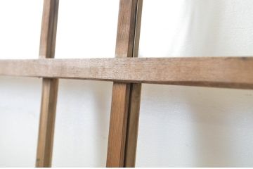 アンティーク建具　趣ある木味が魅力のガラス戸2枚セット(引き戸)(R-063584)
