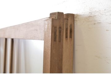 アンティーク建具　趣ある木味が魅力のガラス戸2枚セット(引き戸)(R-063584)