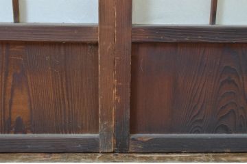 アンティーク建具　時の流れを感じさせる色合いが魅力の幅狭障子戸4枚セット(ガラス帯戸、引き戸、ガラス戸)(R-063586)