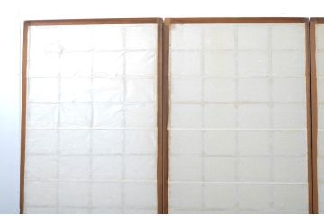 アンティーク建具　時の流れを感じさせる色合いが魅力の幅狭障子戸4枚セット(ガラス帯戸、引き戸、ガラス戸)(R-063586)