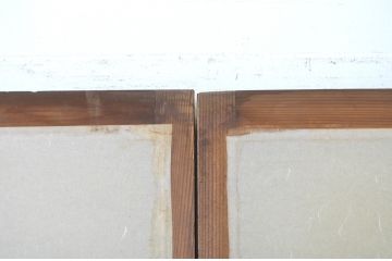 アンティーク建具　時の流れを感じさせる色合いが魅力の幅狭障子戸4枚セット(ガラス帯戸、引き戸、ガラス戸)(R-063586)