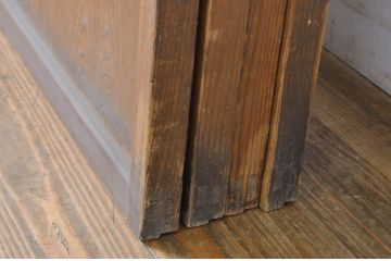 アンティーク建具　時の流れを感じさせる色合いが魅力の幅狭障子戸4枚セット(ガラス帯戸、引き戸、ガラス戸)(R-063586)