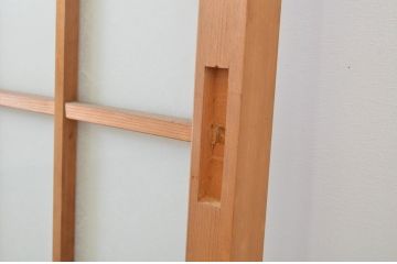 昭和レトロ　上品な和の空間づくりにおすすめのガラス入り格子戸4枚セット(建具、格子戸、引き戸、ガラス戸)(R-063587)