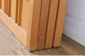 昭和レトロ　上品な和の空間づくりにおすすめのガラス入り格子戸4枚セット(建具、格子戸、引き戸、ガラス戸)(R-063587)