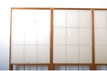 昭和レトロ　どこか懐かしい雰囲気漂うレトロな幅狭雪見障子戸4枚セット(建具、擦り上げ障子戸、擦上障子戸、引き戸)(R-063589)