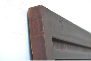 アンティーク建具　細かな横桟が魅力的な舞良戸の扉1枚(ドア、木製扉、玄関ドア)(R-063591)