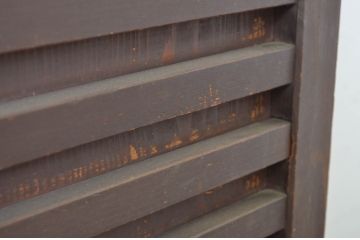 アンティーク建具　細かな横桟が魅力的な舞良戸の扉1枚(ドア、木製扉、玄関ドア)(R-063591)