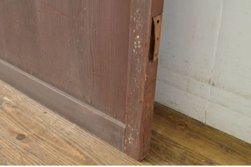 アンティーク建具　細かな横桟が魅力的な舞良戸の扉1枚(ドア、木製扉、玄関ドア)(R-063591)