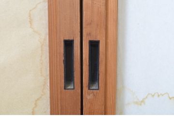 アンティーク建具　レトロな雰囲気を醸し出す雪見障子戸4枚セット(擦り上げ障子戸、擦上障子戸、引き戸)(R-063593)