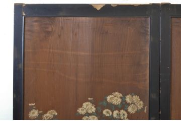 アンティーク建具　客間におすすめ!お部屋が華やかになる絵入り板戸2枚セット(板絵戸、引き戸)(R-063594)