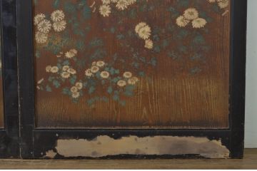 アンティーク建具　客間におすすめ!お部屋が華やかになる絵入り板戸2枚セット(板絵戸、引き戸)(R-063594)