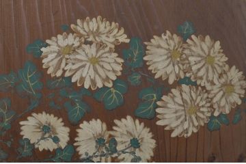 アンティーク建具　客間におすすめ!お部屋が華やかになる絵入り板戸2枚セット(板絵戸、引き戸)(R-063594)