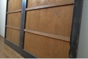 アンティーク建具　客間におすすめ!お部屋が華やかになる絵入り板戸2枚セット(板絵戸、引き戸)(R-063594)