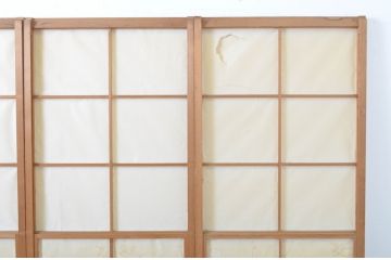 アンティーク建具　どこかレトロな雰囲気を感じさせる幅狭雪見障子戸4枚セット(擦り上げ障子戸、擦上障子戸、引き戸)(R-063595)