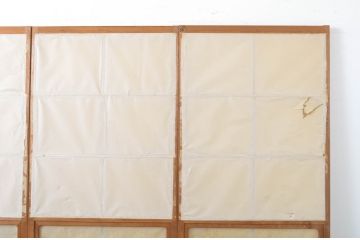アンティーク建具　どこかレトロな雰囲気を感じさせる幅狭雪見障子戸4枚セット(擦り上げ障子戸、擦上障子戸、引き戸)(R-063595)