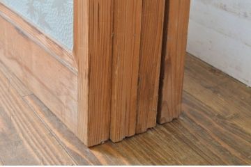 アンティーク建具　どこかレトロな雰囲気を感じさせる幅狭雪見障子戸4枚セット(擦り上げ障子戸、擦上障子戸、引き戸)(R-063595)