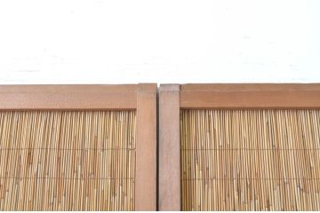 アンティーク建具　透かし彫りがおしゃれな幅狭夏戸4枚セット(簾戸、御簾戸、簀戸、葭戸、夏障子、すど、引き戸)(R-063598)
