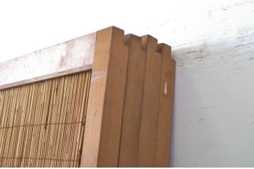 アンティーク建具　透かし彫りがおしゃれな幅狭夏戸4枚セット(簾戸、御簾戸、簀戸、葭戸、夏障子、すど、引き戸)(R-063598)