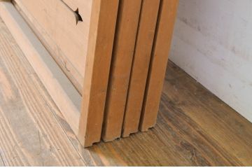 アンティーク建具　透かし彫りがおしゃれな幅狭夏戸4枚セット(簾戸、御簾戸、簀戸、葭戸、夏障子、すど、引き戸)(R-063598)
