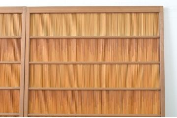 アンティーク建具　波打つようなきれいな木目が目を惹く夏戸2枚セット(簾戸、御簾戸、簀戸、葭戸、夏障子、引き戸、すど)(R-063599)