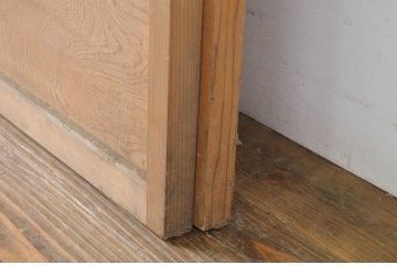 アンティーク建具　波打つようなきれいな木目が目を惹く夏戸2枚セット(簾戸、御簾戸、簀戸、葭戸、夏障子、引き戸、すど)(R-063599)