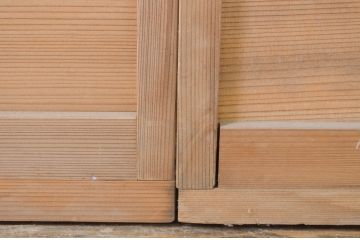 アンティーク建具　涼しげな和の空間づくりにおすすめの夏戸2枚セット(簾戸、御簾戸、簀戸、葭戸、夏障子、すど、引き戸)(R-063600)