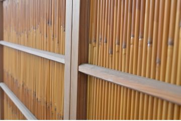 アンティーク建具　涼しげな和の空間づくりにおすすめの夏戸2枚セット(簾戸、御簾戸、簀戸、葭戸、夏障子、すど、引き戸)(R-063600)