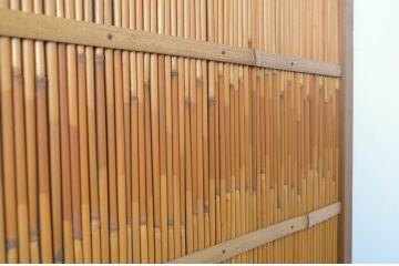 アンティーク建具　涼しげな和の空間づくりにおすすめの夏戸2枚セット(簾戸、御簾戸、簀戸、葭戸、夏障子、すど、引き戸)(R-063600)