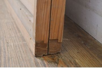 アンティーク建具　涼しげな和の空間づくりにおすすめの夏戸2枚セット(簾戸、御簾戸、簀戸、葭戸、夏障子、すど、引き戸)(R-063600)