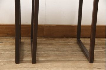 和製ビンテージ　ローズウッド材　シンプルなデザインで取り入れやすいローテーブル2個セット(センターテーブル、サイドテーブル、リビングテーブル)(R-063609)