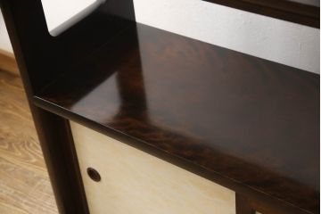 和製ビンテージ　松本民芸家具　#221型　和モダンな雰囲気を演出する茶タンス(飾り棚、茶棚、収納棚、キャビネット、ヴィンテージ)(定価約37万円)(R-063663)