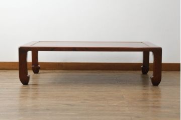 中古　美品　松本民芸家具　欅(ケヤキ)材　通商産業大臣指定伝統的工芸品　上質な和の空間を演出する中落茶布台(ローテーブル、センターテーブル、ちゃぶ台、座卓)(定価約70万円)(R-063665)