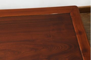 中古　美品　松本民芸家具　欅(ケヤキ)材　通商産業大臣指定伝統的工芸品　上質な和の空間を演出する中落茶布台(ローテーブル、センターテーブル、ちゃぶ台、座卓)(定価約70万円)(R-063665)