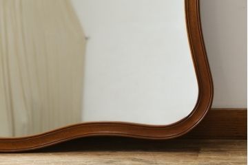 中古　DREXEL HERITAGE(ドレクセルヘリテイジ)　Touraine(ツーレイン)　マホガニー材　凝ったつくりのウォールミラー(壁掛け鏡)(R-063669)