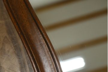 中古　DREXEL HERITAGE(ドレクセルヘリテイジ)　Touraine(ツーレイン)　マホガニー材　凝ったつくりのウォールミラー(壁掛け鏡)(R-063669)