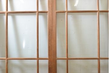 アンティーク建具　ノスタルジックな雰囲気が魅力の大正ロマン高級ガラス戸4枚セット(引き戸、建具)(R-063673)