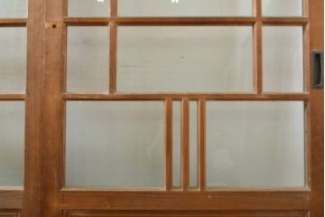 アンティーク建具　ノスタルジックな雰囲気が魅力の大正ロマン高級ガラス戸4枚セット(引き戸、建具)(R-063673)