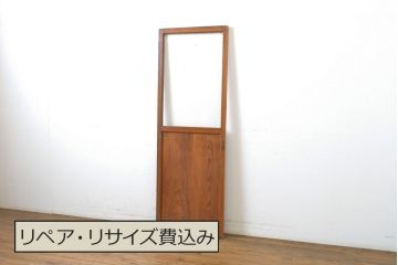 アンティーク建具　昭和中期　ガラス窓入りのシンプルなドア1枚(木製扉)(R-063680)