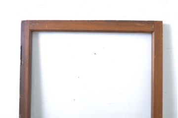 アンティーク建具　昭和中期　ガラス窓入りのシンプルなドア1枚(木製扉)(R-063680)
