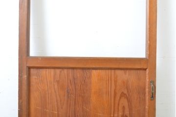 アンティーク建具　昭和中期　ガラス窓入りのシンプルなドア1枚(木製扉)(R-063680)