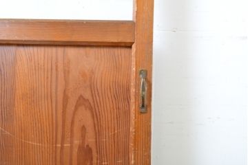 アンティーク建具　昭和中期　ガラス窓入りのシンプルなドア1枚(木製扉)(R-063680)