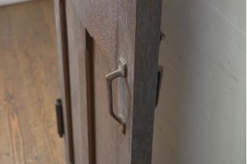 アンティーク建具　ペイント仕上げ限定　時を経て刻まれた風合いが趣あるガラス入りドア1枚(扉、木製扉、ガラス扉、玄関ドア)(R-063683)