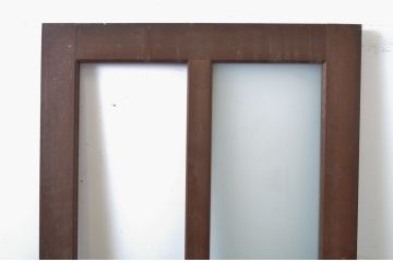 アンティーク建具　レトロな雰囲気づくりが叶うドア1枚(扉、木製扉、ガラス扉、玄関ドア)(R-063686)