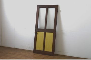 アンティーク建具　レトロな雰囲気づくりが叶うドア1枚(扉、木製扉、ガラス扉、玄関ドア)(R-063687)