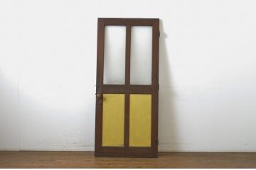 アンティーク建具　レトロな雰囲気づくりが叶うドア1枚(扉、木製扉、ガラス扉、玄関ドア)(R-063687)