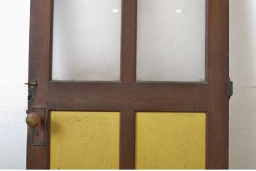 アンティーク建具　レトロな雰囲気づくりが叶うドア1枚(扉、木製扉、ガラス扉、玄関ドア)(R-063687)