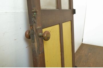 アンティーク建具　レトロな雰囲気づくりが叶うドア1枚(扉、木製扉、ガラス扉、玄関ドア)(R-063687)