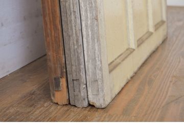 アンティーク建具　ペイント仕上げ限定　背の高い板戸3枚セット(引き戸)(R-063688)